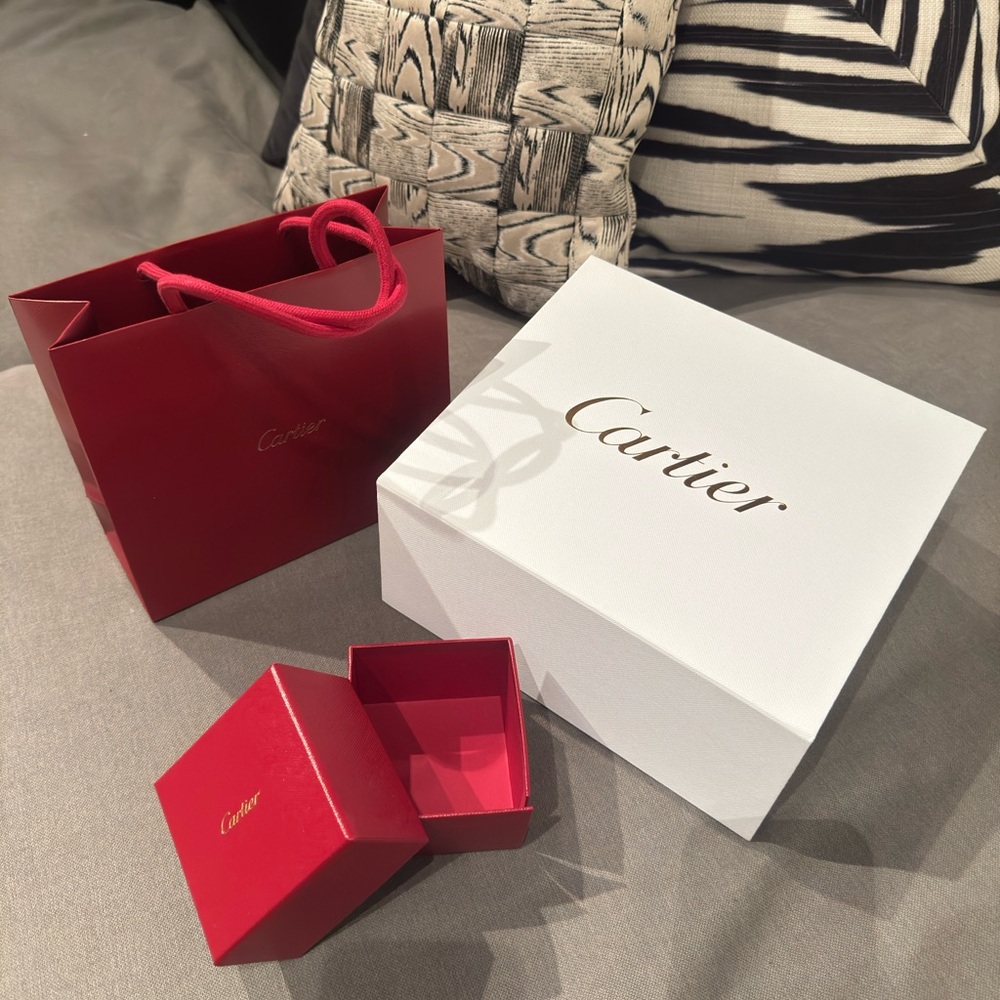 Cartier Red Signature Boxes and Bag Set